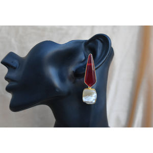 ต่างหูเม็ดกลมชุบทองสำหรับผู้หญิงและหญิง,ต่างหูแป้นกลมทำมือดีไซน์ใหม่ล่าสุดอินเทรนด์ - Product Image 1