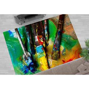 Alfombra con Diseño de Pinceladas Coloridas: Alfombra Moderna con Acentos Artísticos, Alfombra Suave No Tejida - Product Image 4