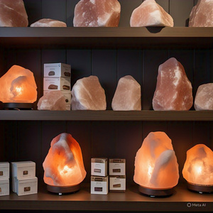 GMP Approved Natural <b>Himalayan</b> <b>Salt</b> <b>Lamp</b> Organic Material Electric Cord <b>Bulb</b> Feng Shui Style Home Decoration Package 2-3 Pounds - Product Image 5