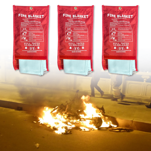 Couverture anti-feu d'urgence en fibre de verre réutilisable de différentes tailles avec résistance à la chaleur de 550°C, épaisseur de 0,43 à 0,45 mm pour une utilisation à la maison et en cuisine - Product Image 5