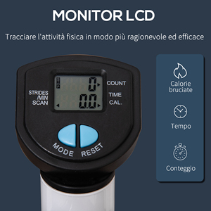 HOMCOM Stepper con Manillar, Pedales Antideslizantes y Monitor LCD, en Acero y ABS, 55x44x108 cm, Blanco Negro y Blanco - Product Image 5