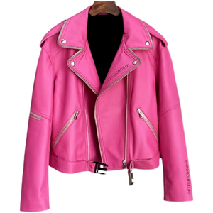 Veste coupe-vent d'hiver à capuche pour femme Hadeed Enterprises HE-iY-627, coupe ajustée, fermeture éclair, taille régulière et grande taille, respirante, rose et blanc - Product Image 2