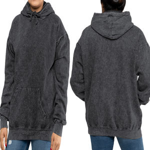 เสื้อมีฮู้ดสีเทาแบบเรียบผ้าคอตตอน100% โอเวอร์ไซส์พร้อมฮู้ดเสื้อผ้าแนวสตรีทขายส่งแบบกำหนดเอง - Product Image 6