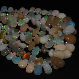 Äthiopischer Opal Smooth Multi Flashy Fire Teardrops Großhandels preis Neuankömmling