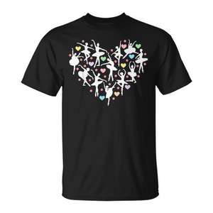 Camiseta de Bailarina para el Día de San Valentín para Maestros, Diseño en Forma de Corazón para Promociones - Product Image 1