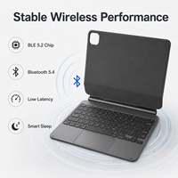 Étui Clavier Personnalisé pour Tablette, Corps en Aluminium Ultra Fin de 6 mm avec Support Magnétique Flottant et Design Tactile en Verre Intelligent