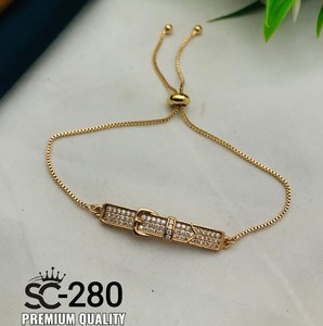 Wholesale Custom Brass 18K Gold/White Gold Plated Cubic Zirconia Charm Tennis Bracelets - Product Image 1