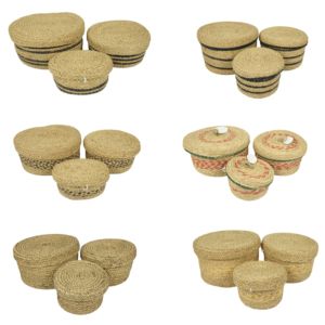 Proveedor certificado Cesta de mimbre grande con tapa Agua de algas marinas Jacinto Cesta de yute Decoración para sala de estar Baño Lavandería - Product Image 1