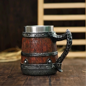 Vintage Style Personalized Best Quality High Demanding Wooden Beer <b>Mug</b> Handmade Luxurious 300ml Wooden Beer <b>Mug</b> Wooden Tankard - Product Image 4