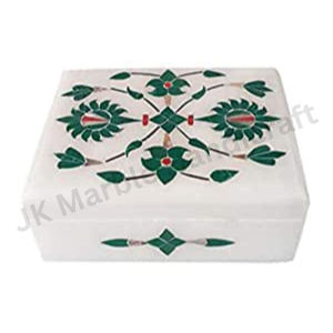 Boîte à souvenirs en marbre vintage faite à la main Incrustation de conception de mosaïque Boîtes à bijoux exclusives à vendre - Product Image 4