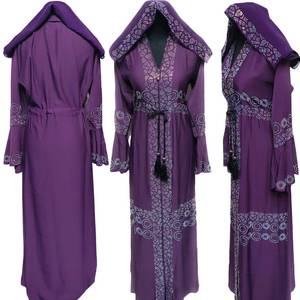 Último diseño mujeres púrpura frente abierto Abaya Farasha Jalabiya - Product Image 1