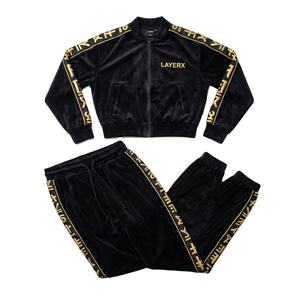 Conjunto de Chándal con Capucha para Mujer, Peso Medio, Estampado Sólido, Ecológico, 320 g/m², de Terciopelo, Cortavientos, Estilo Urbano Holgado, Personalizable, Venta al por Mayor 2026 - Product Image 1