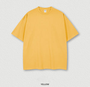 Moda Streetwear algodón para hombre 260 GSM cuello redondo Camiseta Heavyweight Boxy Fit camiseta en blanco para hombres - Product Image 4