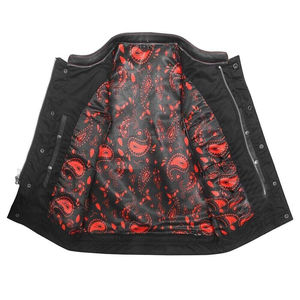 Cowhide Biker <b>Waistcoat</b> for unisex Black Leather Vest Sublimation Lining Two Pocket Design Breathable Casual for Winter Custom - Product Image 3