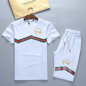 Ensemble de course à pied décontracté grande taille pour hommes, automne, hauts et pantalons à manches courtes d'été respirants, ensemble t-shirt et short à la mode - Product Image 2