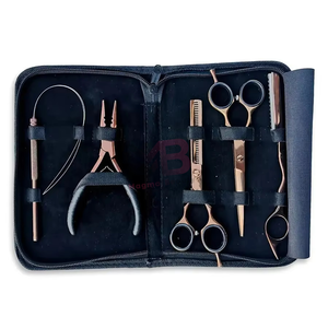 Kit d'outils multifonctionnels pour extensions de cheveux, pinces en acier inoxydable et ciseaux de coupe avec pinces de sectionnement, emballage personnalisé - Product Image 3