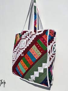 Bolso Tote acolchado de algodón hecho a mano más vendido para mujer, diseño de retazos para uso diario, viaje, comestibles o Playa, Idea de regalo - Product Image 3