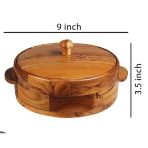 Casserole en métal à motifs imprimés en bois ultra-durable avec couvercle hermétique et isolation à double paroi pour une chaleur prolongée - Product Image 4