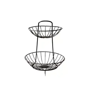 Cuenco de frutas de alambre de Metal de diseñador negro clásico hecho a mano, centro de mesa de lujo para bodas, restaurantes, decoración del hogar, exhibición - Product Image 6