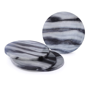 Noir et marbre blanc sous-verres en gros thé café tasse ronde sous-verre de haute qualité produit de qualité supérieure - Product Image 1