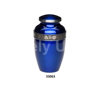 Venta caliente grabado hoja de plata latón cremación urna para adultos para cenizas decorativa gran urna conmemorativa con bolsa de terciopelo gratis - Product Image 5