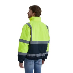Dernière veste de sécurité en polyester imperméable et respirante réfléchissante haute visibilité de haute qualité pour hommes travail de nuit vente directe d'usine - Product Image 4