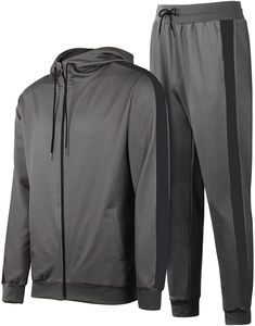 Sudaderas con capucha y cremallera completa con logotipo personalizado para hombre, ropa deportiva de dos piezas de poliéster Tech Fleece, chándal para correr, chándal para hombre - Product Image 5