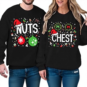 Nouvelle Tendance 2026 : Sweat-shirts de Noël Imprimés Doublés et Amples en Non-Tissé Assortis pour Couples – Tenues de Fêtes pour Lui et Elle - Product Image 1