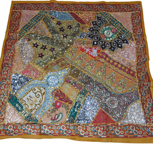 ผ้าปูโต๊ะนักวิ่งศิลปะพื้นเมืองงานปะทำมือสไตล์วินเทจสิ่งทอลวดลายโบฮีเมียนสีสันสดใสสำหรับโต๊ะอาหาร - Product Image 2