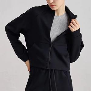 Vente chaude vestes de sports de plein air pour femmes haut court à manches longues avec poches fermeture éclair respirant et grande taille pour adultes - Product Image 4