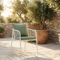 Fauteuil d'extérieur de luxe en aluminium, rembourré, imperméable, de qualité commerciale, pour restaurant, idéal pour projets sur mesure