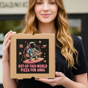 Custom Design Personalized Eco-Friendly Kraft Paper Pizza <b>Box</b> with Brand Logo for Pizzeria <b>Takeaway</b> Shops & Event Catering - Product Image 4