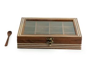 กล่องใส่เครื่องเทศทำจากไม้ชีสสัมช้อนกล่องใส่เครื่องเทศทำจากไม้12ชิ้นพร้อมช้อนของตกแต่งในครัว - Product Image 4