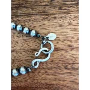 Navajo Strung #8 Turquoise & Sterling Silver 8 MM Pearl <b>Necklaces</b> Ball-shaped Beads with Diamond & <b>Opal</b> Stylish for Weddings - Product Image 5