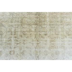 พรมตุรกีวินเทจ ขนาด 2.3x9.7 ฟุต สีขาวน้ำตาลล้วน - Product Image 4