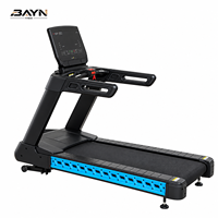 Tapis de course commercial BN ergonomique avec main courante, cadre latéral bleu, haut de gamme, pour studio de fitness et salle de sport à domicile