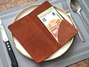 คลิปเช็นหนังแท้สำหรับร้านอาหาร LBH-0029จัดการบัตรแขกที่ใส่ธนบัตรที่เก็บธนบัตร - Product Image 2