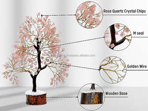Arbre en quartz rose naturel de qualité supérieure, 300 copeaux, pour la décoration intérieure Feng Shui et la guérison Reiki - Vente en gros - Product Image 5