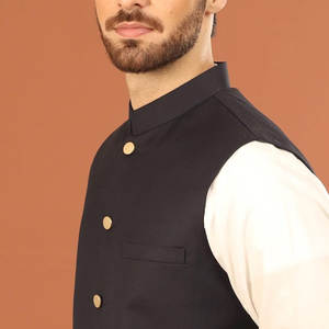 Chaleco personalizado hecho de tela suave para hombre, nueva moda, estilo de tendencia, abrigo de cintura para hombre para Mehndi - Product Image 6