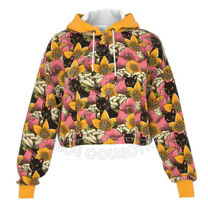 Sudadera con capucha de algodón 100% para mujer con mangas largas Jersey de invierno cómodo con diseño de parches personalizados - Product Image 1