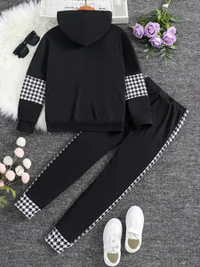 2024 nuevo diseño personalizado conjuntos de niñas de alta calidad precio al por mayor Sudadera con capucha y conjuntos de pantalones de chándal - Product Image 2