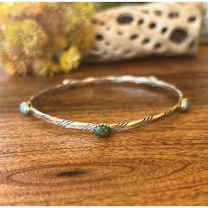 Navajo Handmade Kingman Turquoise Sterling Silver Fashion Cuff <b>Bracelet</b> Kingman Turquoise Sterling Silver <b>Bangle</b> <b>Bracelet</b> - Product Image 1