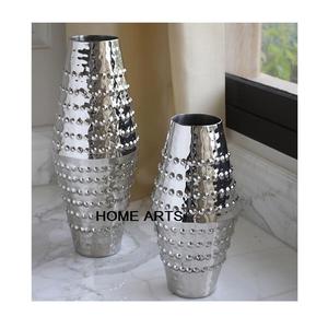 Vase de qualité supérieure en aluminium, couleur argent, forme ronde, taille personnalisée, vase à fleurs pour décoration de mariage - Product Image 5