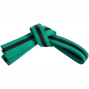 Cinturón Profesional de Artes Marciales Brasileñas (BJJ) Color Verde Esmeralda con Franja Central Negra - Product Image 1