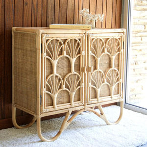 Garde-robe en bois de rotin naturel pour enfants Garde-robe d'armoire faite à la main la plus vendue pour le stockage de vêtements d'enfants - Product Image 3