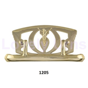 ที่จับทองเหลืองโลงศพพร้อมกระจกขัดเงา - Product Image 1