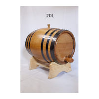 Baril à vin en bois brun fait main de 20 litres avec finition laquée noire, décoratif, pour le stockage du vin et de la bière, La Casa Del Barril Mexique