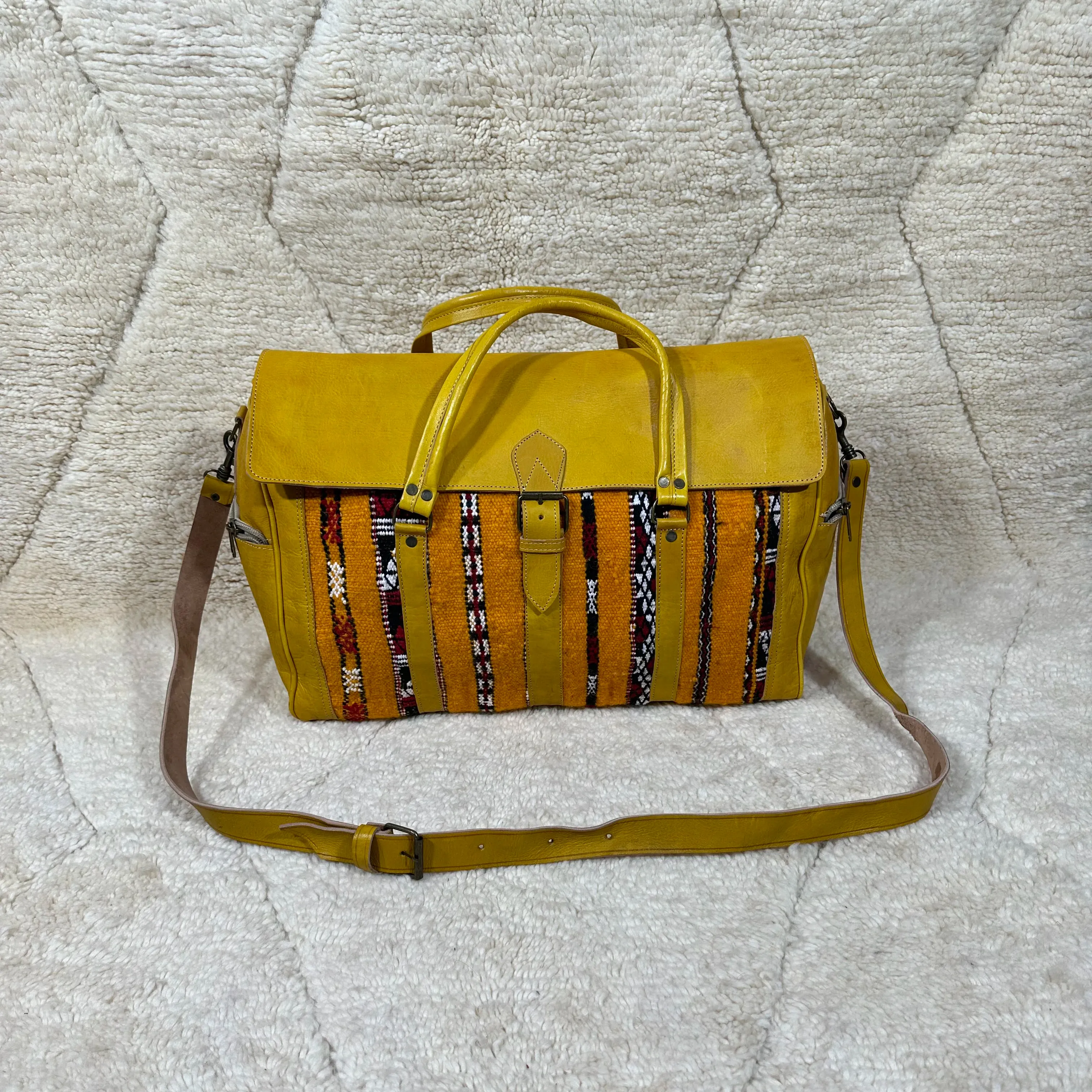 marokkanische kilim-reisetaschen aus echtleder für frauen und männer große kilim-reisetasche koffer