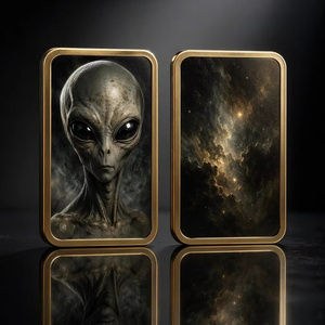 Ensemble <span class=keywords><strong>de</strong></span> cartes d'art métalliques <span class=keywords><strong>de</strong></span> collection en laiton, thème Alien, Ovni, Espace, <span class=keywords><strong>Nébuleuse</strong></span>, avec cadre doré et support <span class=keywords><strong>de</strong></span> présentation, décoration <span class=keywords><strong>de</strong></span> grotte d'homme sur le thème <span class=keywords><strong>de</strong></span> la science-fiction, cadeau - Product Image 5