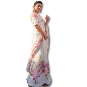 Boutique indienne Bollywood Designer Imprimé Saree Exclusif FAncy Dernière Georgette Qualité Premium Saree sari Qualité Premium - Product Image 1